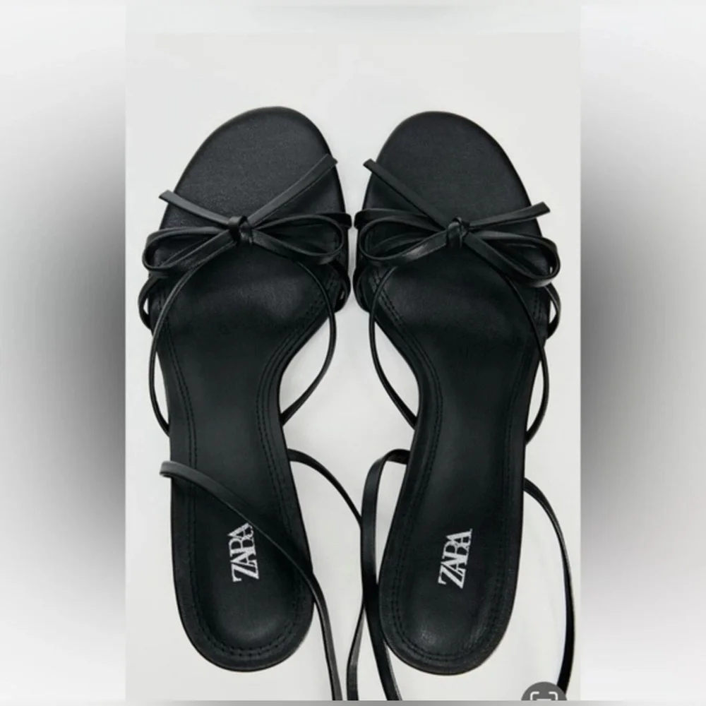 Zara Tied Heeled Sandals - Picture 5 of 8